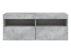 Móvel multimídia para TV prateleira para TV aparador armário para TV para sala de jantar sala de estar e quarto com luzes LED 100 x 30 x 40 cm cinza 02_0027836