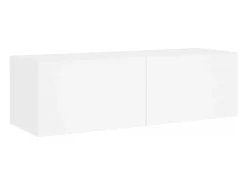 Móvel multimídia para TV prateleira para TV aparador armário para TV sala de jantar sala de estar quarto montado na parede x 5 peças com luzes LED branco 02_0028227