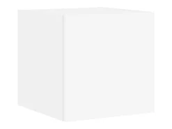 Móvel multimídia para TV prateleira para TV aparador armário para TV sala de jantar sala de estar quarto montado na parede x 4 peças com luzes LED branco 02_0028209