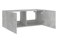 Móvel multimídia para TV prateleira para TV aparador armário para TV para sala de jantar sala de estar e quarto com luzes LED 100 x 35 x 41 cm cinza 02_0027854