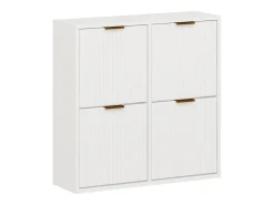 Móvel para calçado com 4 compartimentos rebatíveis - Branco e dourado - FRALYN