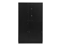 Móvel para hall de entrada com espelho, sapateira e banco - 110x33x185,5 cm - Preto