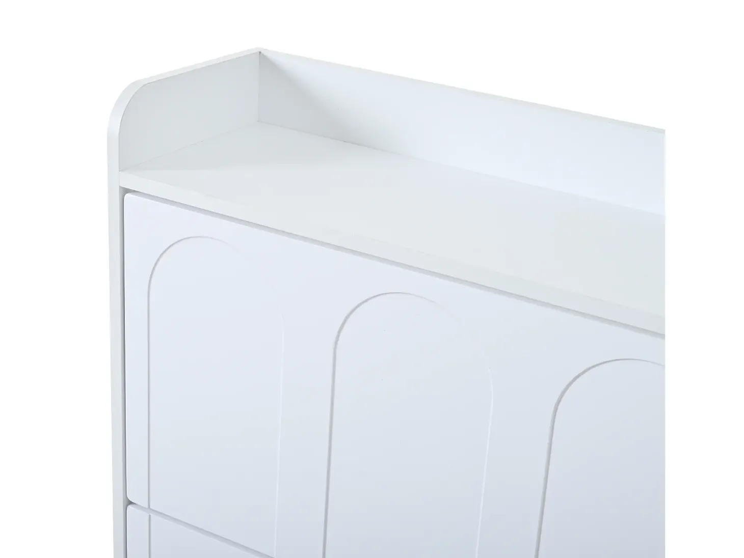 Móvel para sapatos 2 peças - 140x25x120 cm - con 12 compartimentos - 6 portas basculantes - MDF - Branco