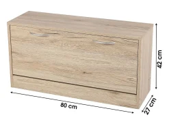 Móvel para Sapatos 1 Porta Carvalho Sonoma SONORIA 80x27xH42 cm Moderno e Compacto