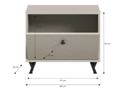 Móvel para sapatos LUNA Bege Mate 60x50x35 cm - Compacto e elegante