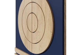 Móvel para sapatos moderno 76x37x98,5 cm - con 2 portas - Armazenamento multi-níveis - Pés de madeira - Azul e natural