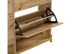 Móvel para sapatos moderno 108.5×24×100 cm - com 4 portas - MDF - natural