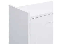 Móvel para sapatos moderno 63x24x120 cm - 3 níveis de armazenamento - Pés de metal - MDF - Branco