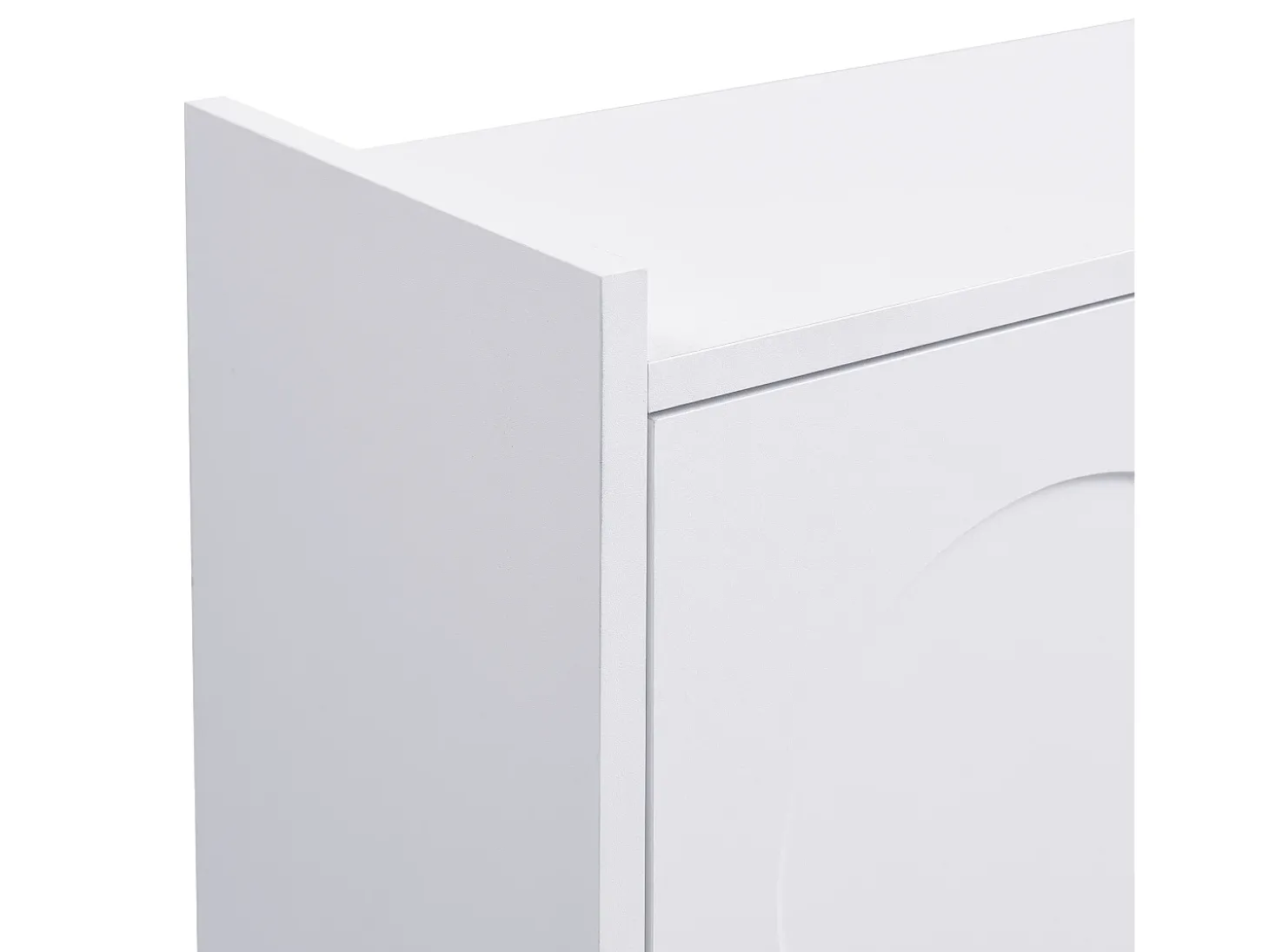 Móvel para sapatos moderno 63x24x120 cm - 3 níveis de armazenamento - Pés de metal - MDF - Branco