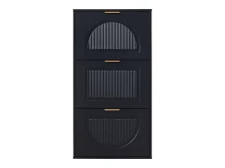 Móvel para sapatos moderno 60x24x114 cm - com 3 portas basculantes - Preto