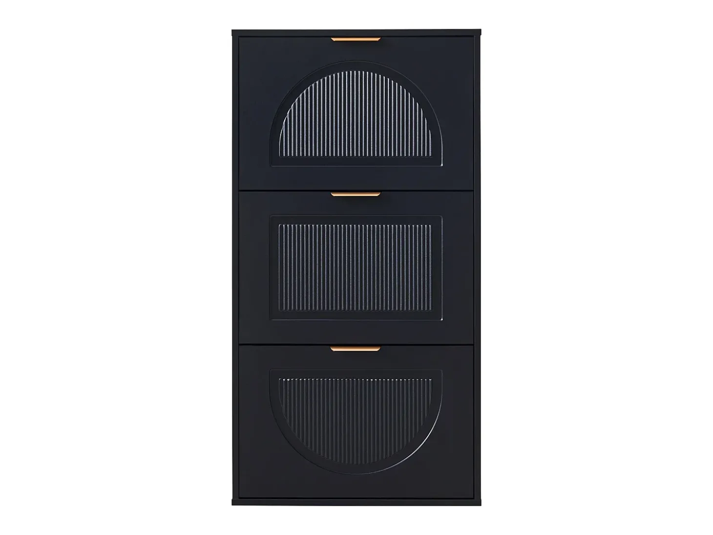 Móvel para sapatos moderno 60x24x114 cm - com 3 portas basculantes - Preto