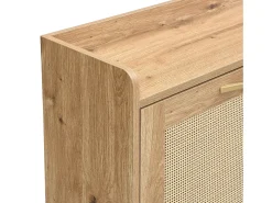 Móvel para sapatos moderno - com portas de rattan - 4 portas - estrutura metálica - natural
