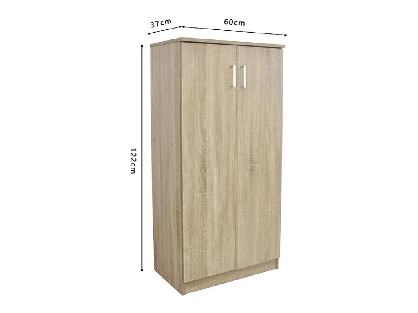 Móvel para Sapatos MUNDA – 2 portas – Cor carvalho sonoma – Armazenamento compacto e estilo contemporâneo