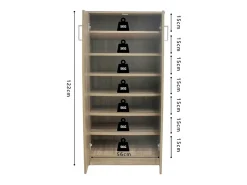 Móvel para Sapatos MUNDA – 2 portas – Cor carvalho sonoma – Armazenamento compacto e estilo contemporâneo