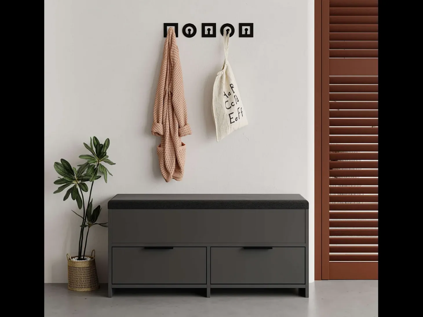 Móvel para Sapatos Preto Antracite 4 Arrumações