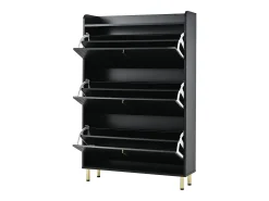 Móvel para sapatos 80x23,5x123,5 cm - 3 portas - 6 compartimentos - Altura ajustável - MDF - Preto