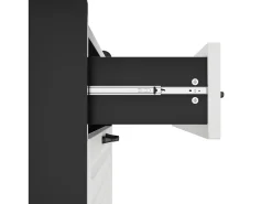 Móvel para sapatos 80x23.5x131 cm - com três grandes portas basculantes - com 2 gavetas - preto + branco