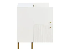 Móvel para sapatos 80x36x90cm - 4 portas - Pés de metal - MDF - Branco