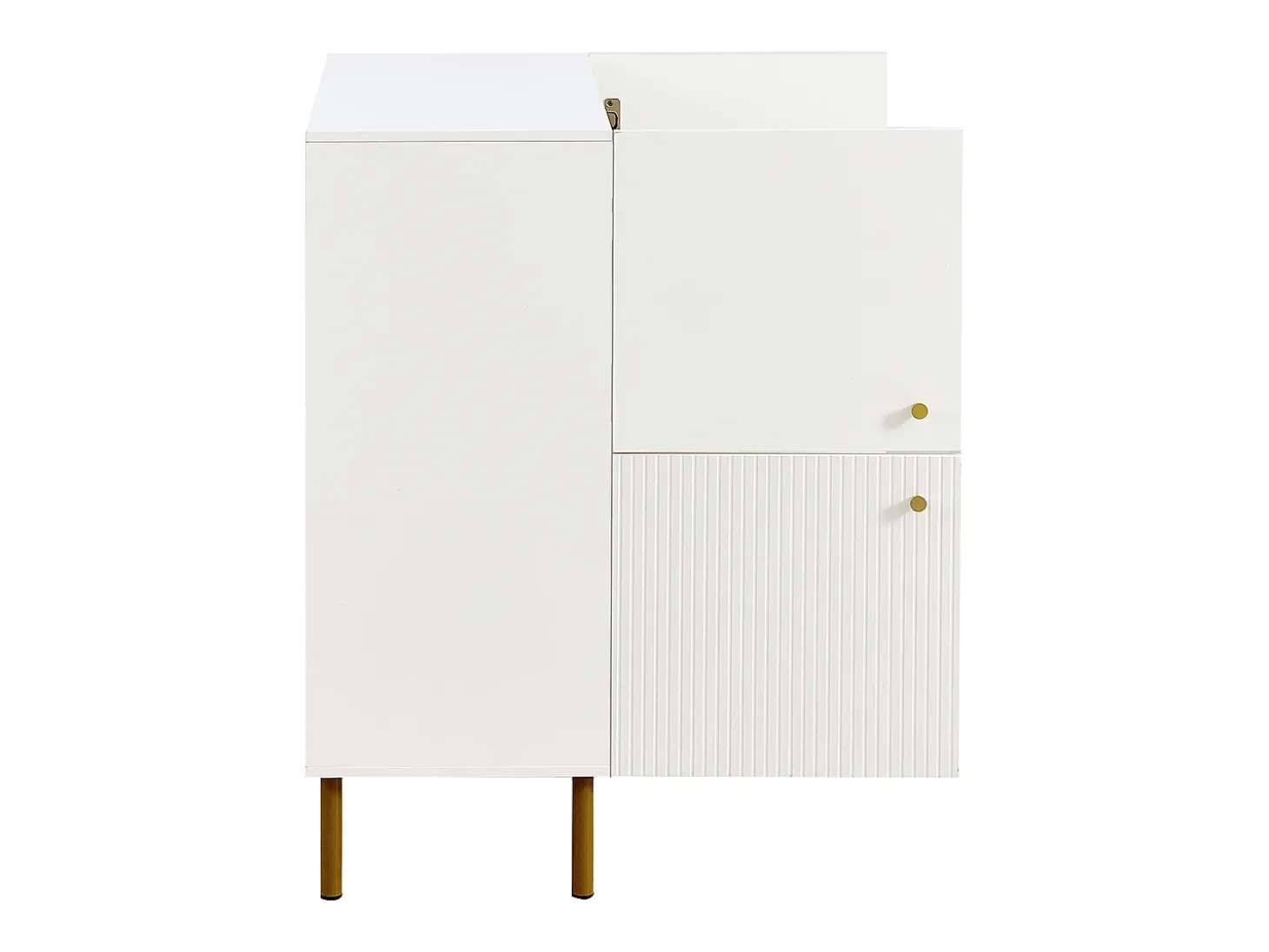 Móvel para sapatos 80x36x90cm - 4 portas - Pés de metal - MDF - Branco