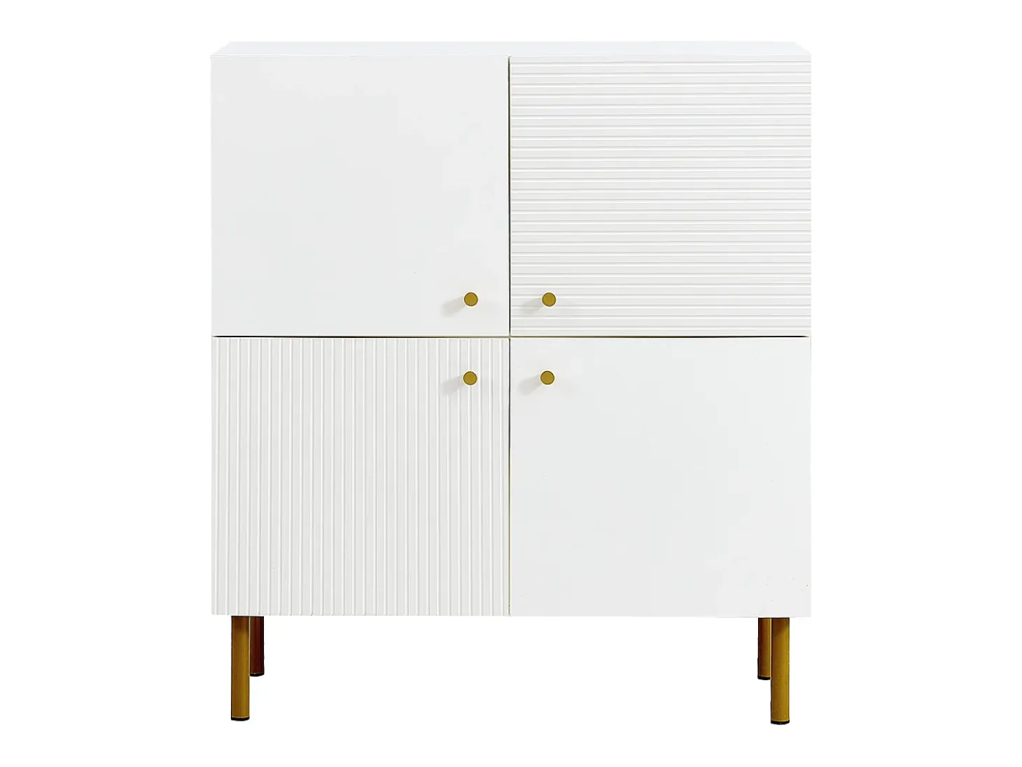 Móvel para sapatos 80x36x90cm - 4 portas - Pés de metal - MDF - Branco