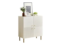 Móvel para sapatos 80x36x90cm - 4 portas - Pés de metal - MDF - Branco