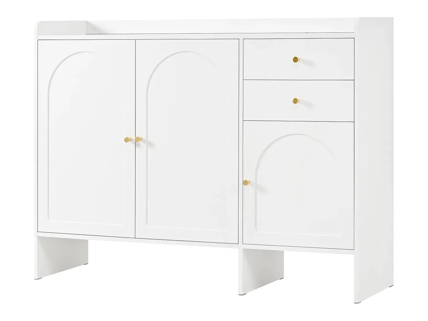 Móvel para sapatos 120x35x90cm - con 3 portas e 2 gavetas - puxador de metal - Branco