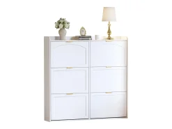 Móvel para sapatos 120x23x118cm - con 6 portas basculantes - branco