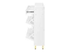 Móvel para sapatos 106.5x25x105.5cm - con 4 portas basculantes e 2 gavetas - branco