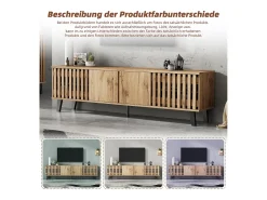 Móvel para TV - 180 x 40 x 55 cm - com 4 portas - para TVs de 70 polegadas - aglomerado - natural