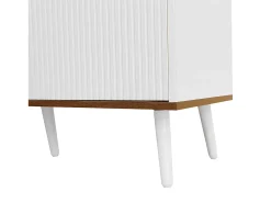 Móvel para TV 160×39×49,5 cm - 3 portas - Acabamento madeirado - MDF + Painel de partículas - Branco + Natural