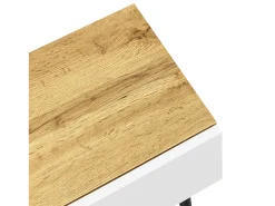 Móvel para TV 220×30×63,4 cm - design em dois módulos - acabamento madeirado - branco + natural