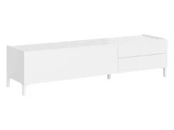 Móvel para TV 1 porta abatible e 2 gavetas 160x42x40 cm Solaria branco brilhante