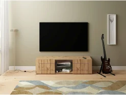 Móvel para TV 2 portas com vão aberto 150x40x40 cm Elios carvalho natural