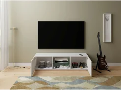 Móvel para TV 2 portas com vão aberto 150x40x40 cm Elios branco brilhante