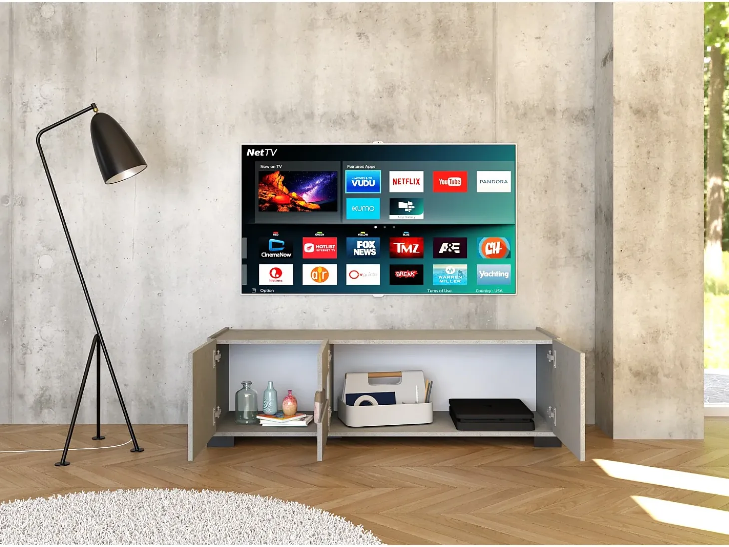 Móvel para TV 3 portas 130x40x48 cm Riflesso caxemira