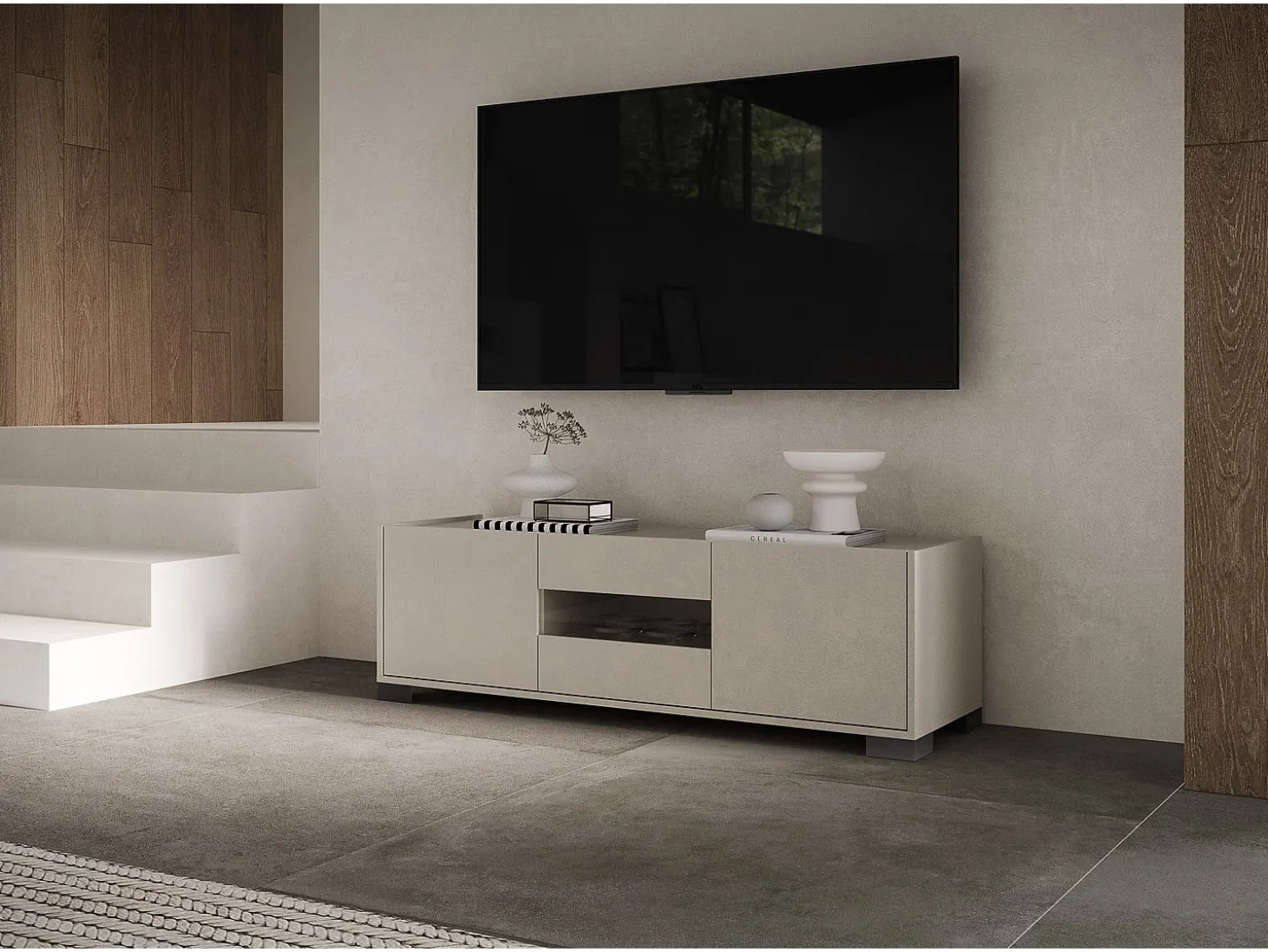 Móvel para TV 3 portas 130x40x48 cm Riflesso caxemira