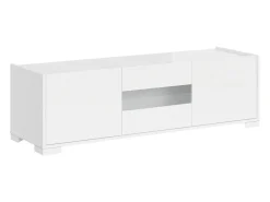 Móvel para TV 3 portas 130x40x48 cm Riflesso branco brilhante