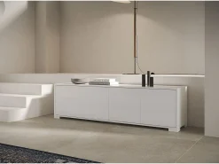 Móvel para TV 4 portas 172x40x48 cm Lumina branco brilhante