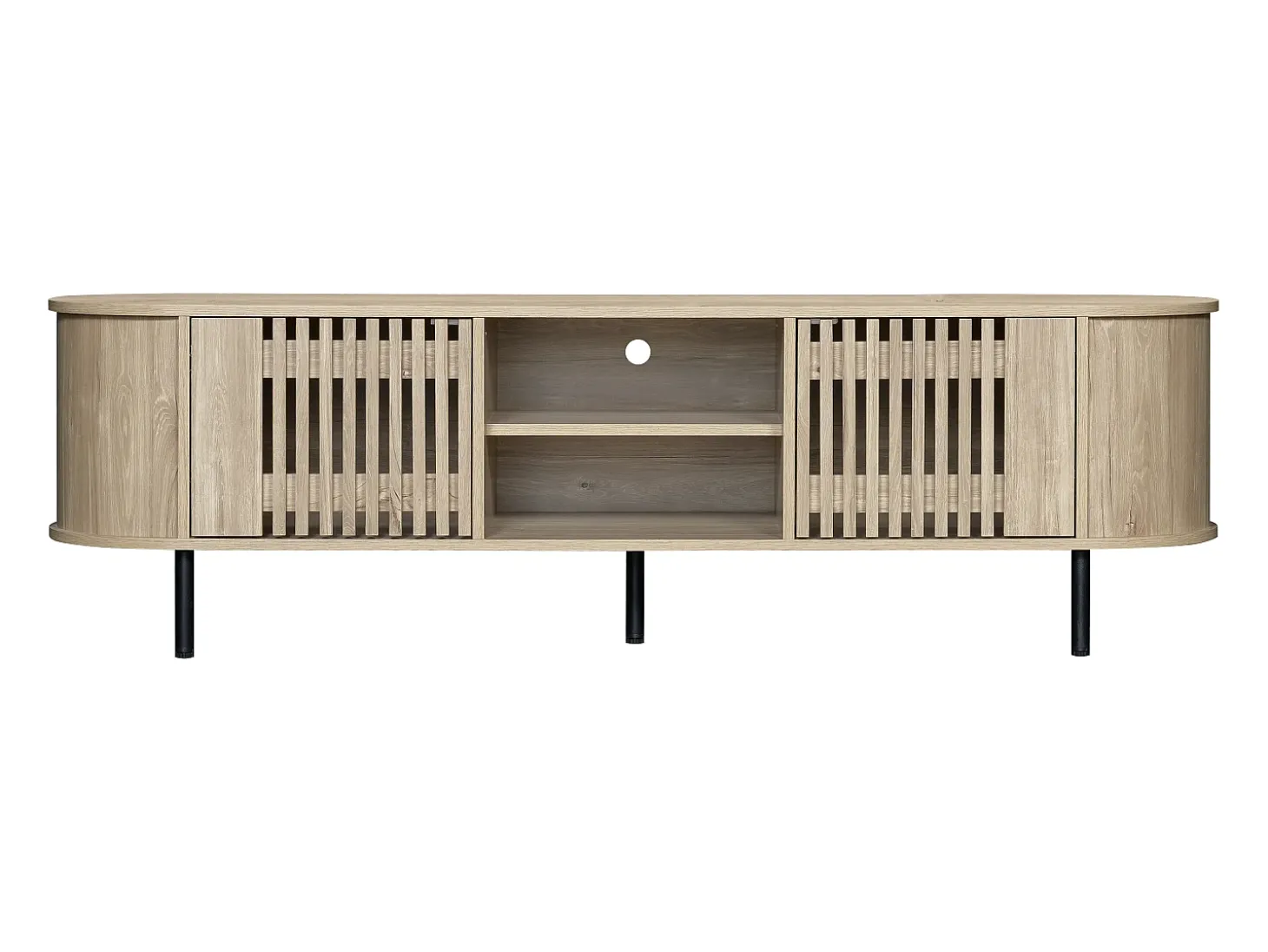 Móvel para TV 160 x 40 x 47 cm com 2 portas - Cor madeira natural