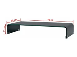Móvel para TV aparador design prático suporte para monitor 70 cm vidro preto 2502230