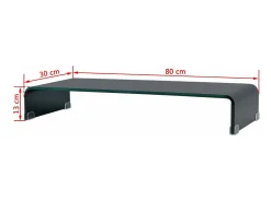 Móvel para TV aparador design prático suporte para monitor 80 cm vidro preto 2502015