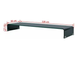 Móvel para TV aparador design prático suporte para monitor de 120 cm vidro preto 2502226