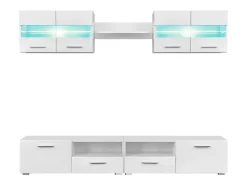Móvel para TV aparador design prático conjunto de TV de parede de 5 peças com luzes LED de alto brilho branco 2502291