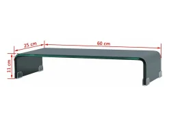 Móvel para TV aparador design prático suporte para monitor 60 cm vidro preto 2502229