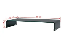 Móvel para TV aparador design prático suporte para monitor 90 cm vidro preto 2502232