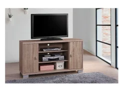 Móvel para TV BELEK 120 cm com 2 portas e 3 nichos na cor Sonoma.