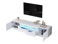 Móvel para TV branco, 180 x 40 x 45 cm - 2 gavetas e 2 portas - Acabamento lacado brilhante