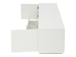 Móvel para TV branco, 180 x 40 x 45 cm - 2 gavetas e 2 portas - Acabamento lacado brilhante