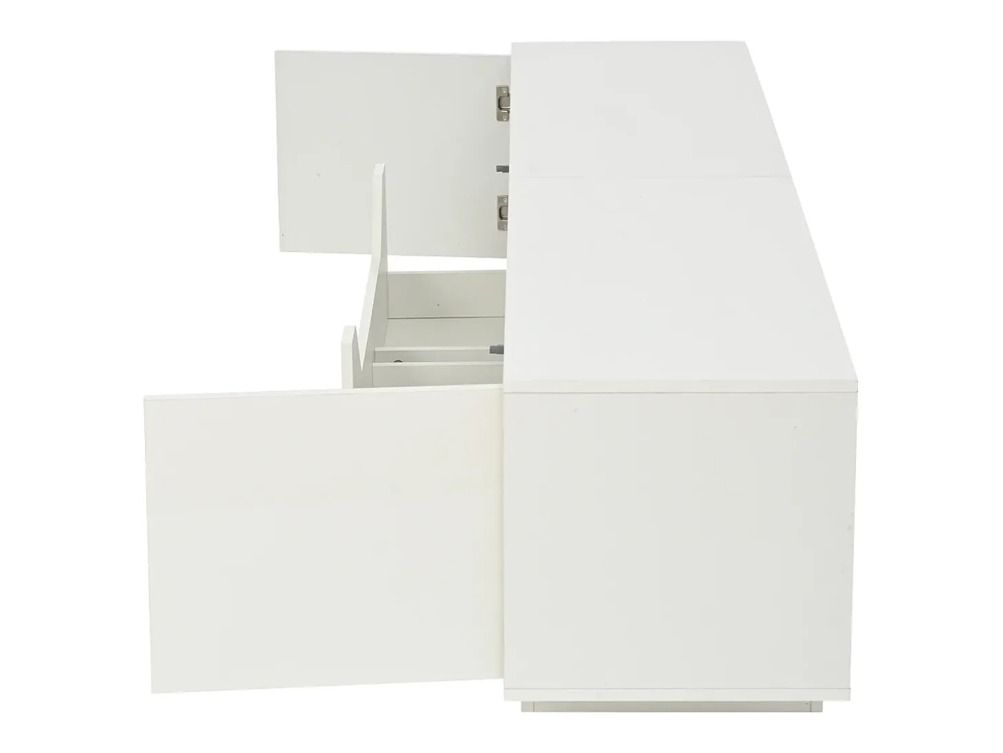 Móvel para TV branco, 180 x 40 x 45 cm - 2 gavetas e 2 portas - Acabamento lacado brilhante