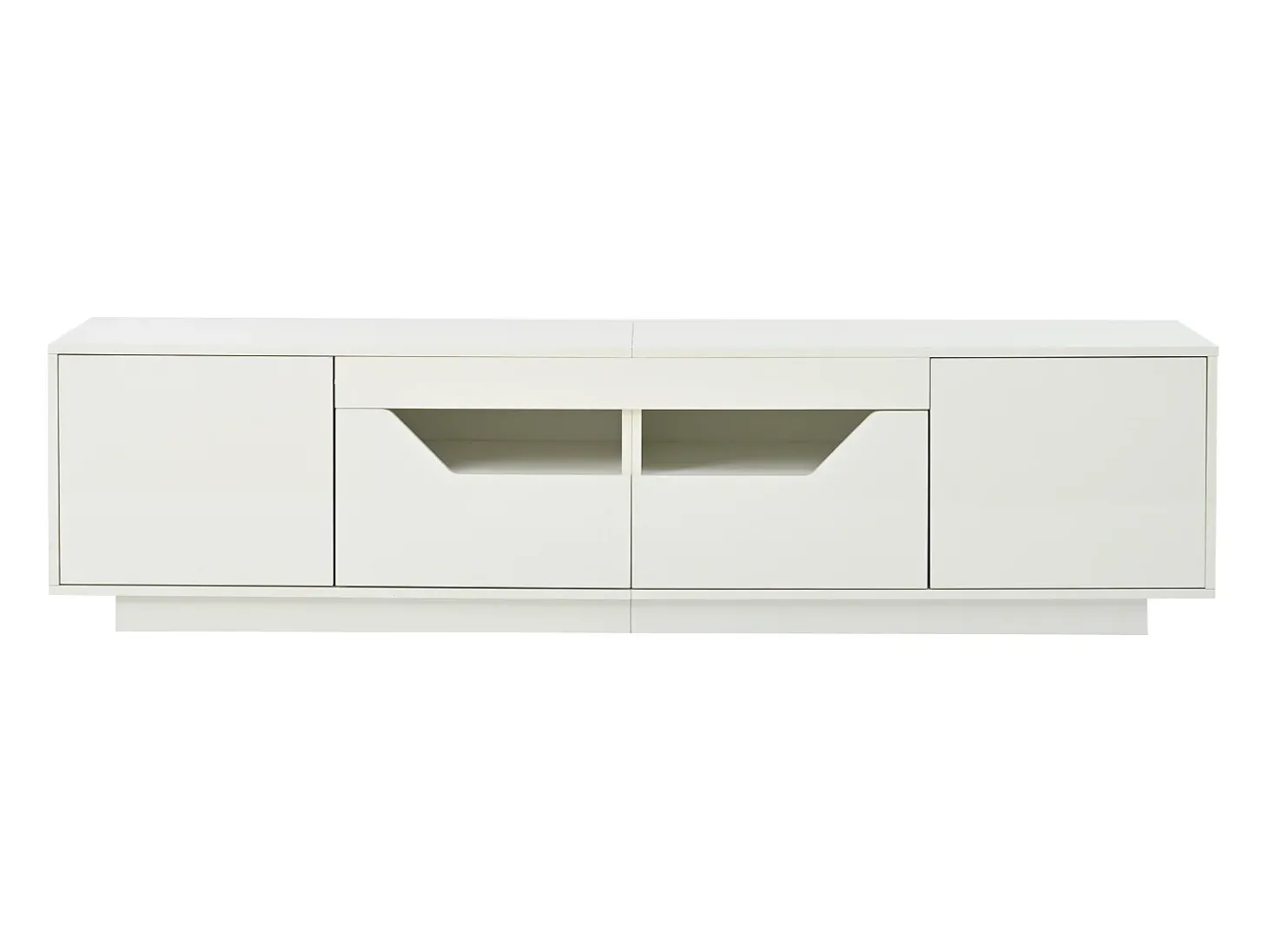 Móvel para TV branco, 180 x 40 x 45 cm - 2 gavetas e 2 portas - Acabamento lacado brilhante